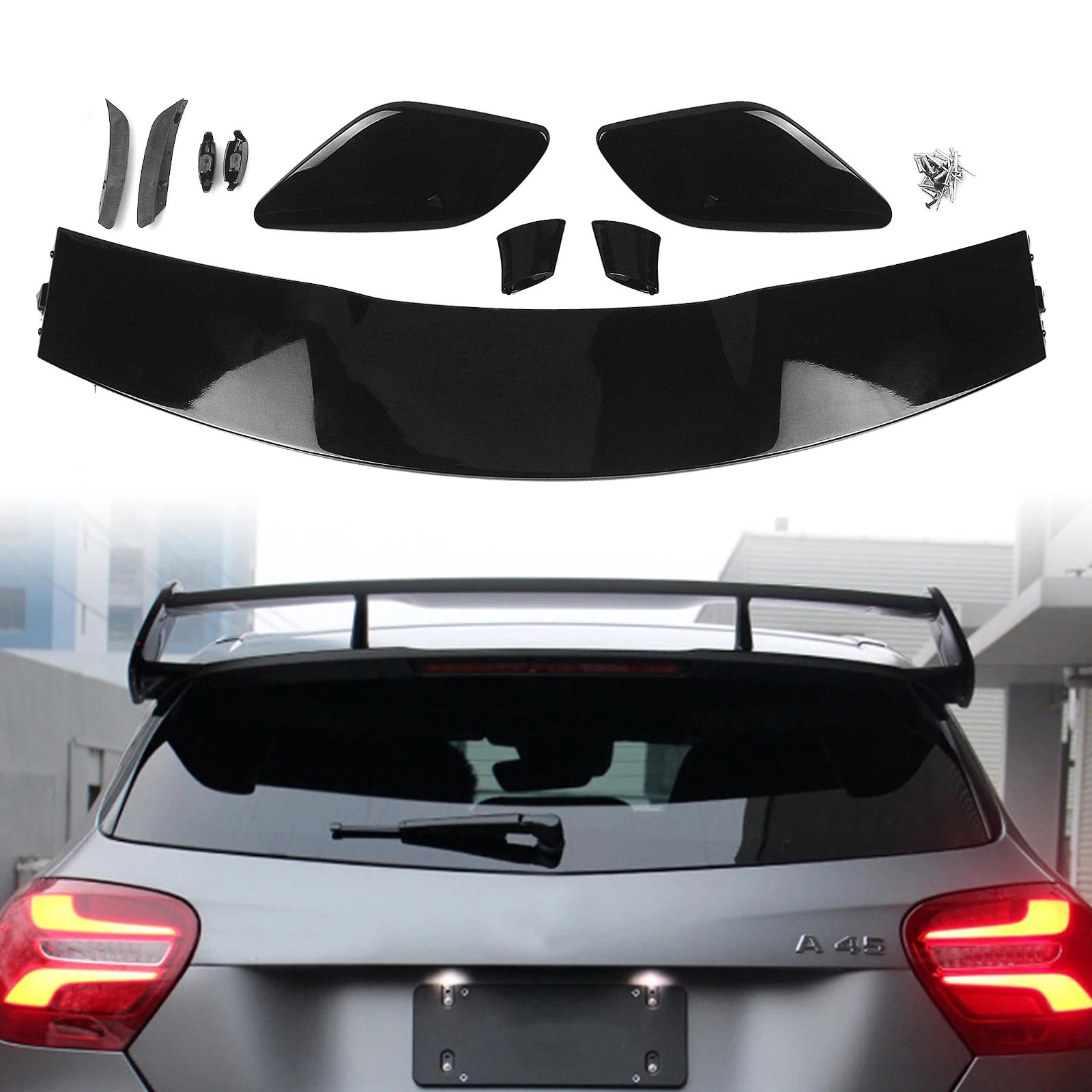 

Rear Trunk Spoiler Wing For Mercedes Benz W176 A-Class A250 A45 A180 A200 AMG 2012-2018 Tail Gate Window Trim Roof Splitter Lip