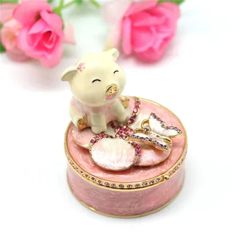 Small Pig on the Box Jewelry Gift Box Wedding Favor Trinket Box Enamel Gift Box
Small Pig on the Box Jewelry Gift Box Wedding Favor Trinket Box Enamel Gift Box