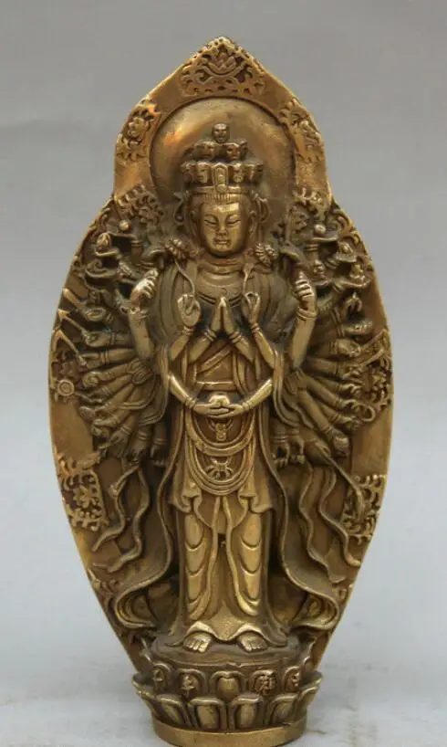 Фото Zhmui88002841798 ++ 5 ''Тибетский латунный буддизм 1000 оружие Avalokiteshvara богини статуя