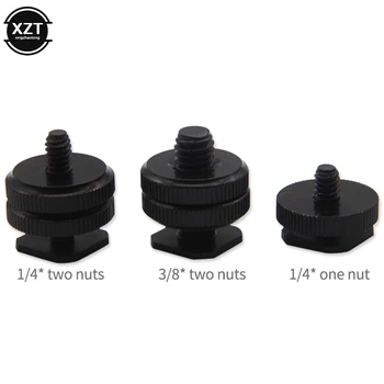 New Professional 1/4" 3/8" Dual Nuts Tripod Mount Screw Black to Flash Hot Shoe Adapter Stand for Camera Studio Accessory
New Professional 1/4" 3/8" Dual Nuts Tripod Mount Screw Black to Flash Hot Shoe Adapter Stand for Camera Studio Accessory