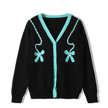 Korean Style Single Breasted Cardigans Applique Womens Sweaters 2020 Autumn Winter V-Neck Long Sleeve Patchwork Knitwear Coat
Korean Style Single Breasted Cardigans Applique Womens Sweaters 2020 Autumn Winter V-Neck Long Sleeve Patchwork Knitwear Coat