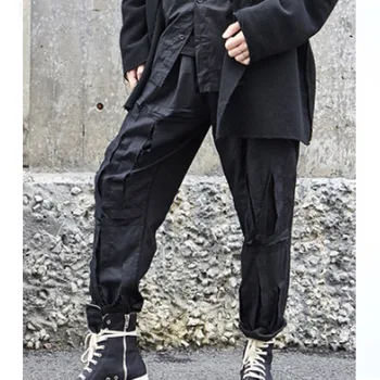 Homens estilo japão streetwear hip hop harem calças masculino solto punk gótico casual calça vintage emendado joggers sweatpants 
Homens estilo japão streetwear hip hop harem calças masculino solto punk gótico casual calça vintage emendado joggers sweatpants