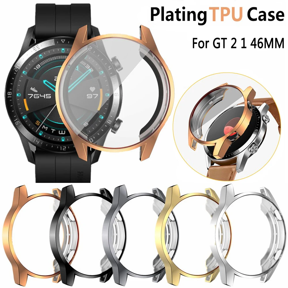 Новый мягкий гибкий чехол из ТПУ с гальваническим покрытием для HUAWEI Watch GT 2 1 46 мм 42