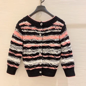 Luxury Stripe Sweater Cardigan Ladies Knit Sweater Women Cardigan Spring Clothing Casual
Luxury Stripe Sweater Cardigan Ladies Knit Sweater Women Cardigan Spring Clothing Casual