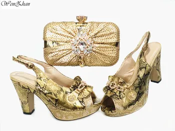 New Style Nigerian Women Matching Shoe and Bag Material with Pu African Lady Shoes and Bags Set for Party in Gold WENZHAN 203-6
New Style Nigerian Women Matching Shoe and Bag Material with Pu African Lady Shoes and Bags Set for Party in Gold WENZHAN 203-6