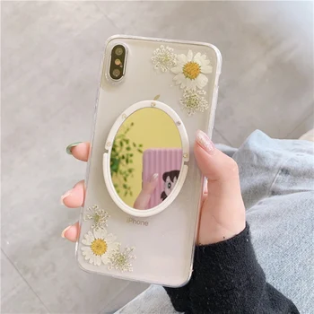 Real Flower Daisy Makeup Mirror Bracket Epoxy All-inclusive Anti-fall Phone Case for iphone XS Max XS XR X 6 6S 7 8Plus Cover
Real Flower Daisy Makeup Mirror Bracket Epoxy All-inclusive Anti-fall Phone Case for iphone XS Max XS XR X 6 6S 7 8Plus Cover