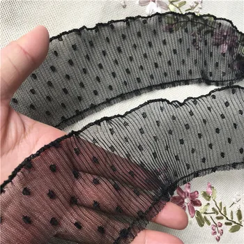 1Yard Elastic Pleated Guipure Dot Lace Ribbon Black Lace Fabric 7cm Tulle Lace Trim Sewing Clothes Decorations dentelle KQ24
1Yard Elastic Pleated Guipure Dot Lace Ribbon Black Lace Fabric 7cm Tulle Lace Trim Sewing Clothes Decorations dentelle KQ24