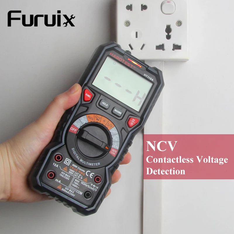 HT118 Automatic Ranging Digital Multimeter/Voltmeter Real-time Accurate Battery Voltage Tester With NCV Function 
HT118 Automatic Ranging Digital Multimeter/Voltmeter Real-time Accurate Battery Voltage Tester With NCV Function