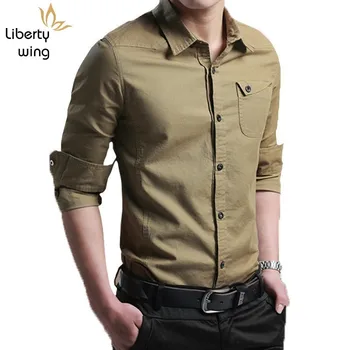 Classic Business Men Casual Spring Long Sleeve Shirt Slim Fit Military Plus Size 5XL Khaki Tops Office Work Shirts Chemise Homme
Classic Business Men Casual Spring Long Sleeve Shirt Slim Fit Military Plus Size 5XL Khaki Tops Office Work Shirts Chemise Homme