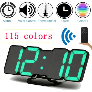 3D Colorful LED Digital Wall Clock Electronic Desktop Alarm Clock Voice Remote Control Temperature Display for Home Decor Gift
3D Colorful LED Digital Wall Clock Electronic Desktop Alarm Clock Voice Remote Control Temperature Display for Home Decor Gift