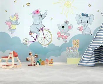CJSIR Custom 3D Mural Wallpaper Cute Cartoon Elephant Riding A Bicycle Pink Clouds Children Background Wall 3d Wallpaper Decors
CJSIR Custom 3D Mural Wallpaper Cute Cartoon Elephant Riding A Bicycle Pink Clouds Children Background Wall 3d Wallpaper Decors