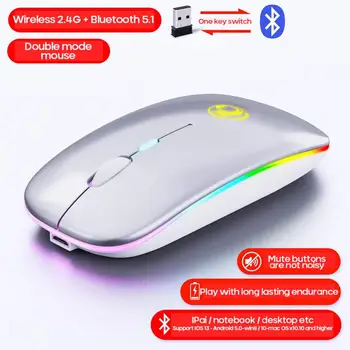 2.4Ghz Wireless Bluetooth Mouse RGB Computer Silent Mouse Rechargeable With LED Light USB Optical Mouse For PC Laptop
2.4Ghz Wireless Bluetooth Mouse RGB Computer Silent Mouse Rechargeable With LED Light USB Optical Mouse For PC Laptop