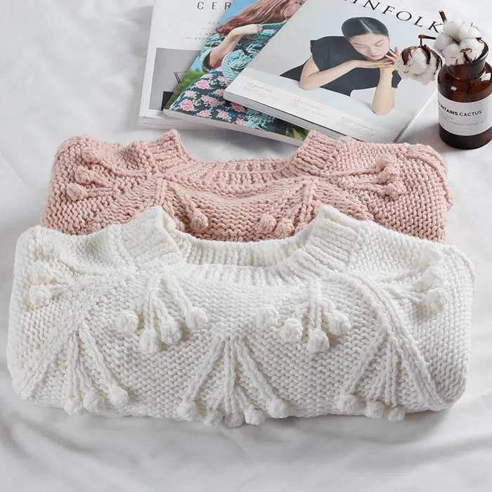 Entirely Handmade Sweater WOMEN'S Knit Sweater Japanese-style Crew Neck Pullover Thick Thread High-waisted Short Sleeve Stereo 3
Entirely Handmade Sweater WOMEN'S Knit Sweater Japanese-style Crew Neck Pullover Thick Thread High-waisted Short Sleeve Stereo 3