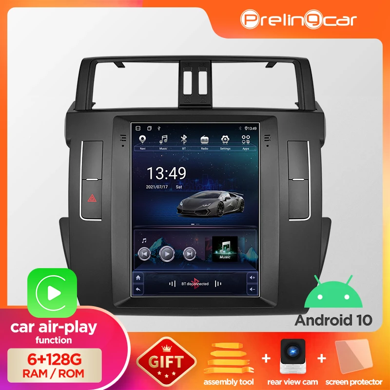 Автомобильный Android 10 радио плеер для Toyota Land Cruiser Prado 2014-2017 мультимедийный видео GPS