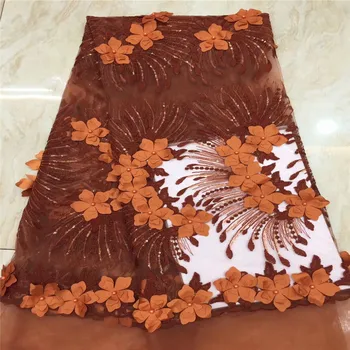 Sequins Lace Fabric 2019 orange beads 3D Flower Nigerian Laces Fabric High Quality French Tulle Lace Fabric For Women Dress
Sequins Lace Fabric 2019 orange beads 3D Flower Nigerian Laces Fabric High Quality French Tulle Lace Fabric For Women Dress