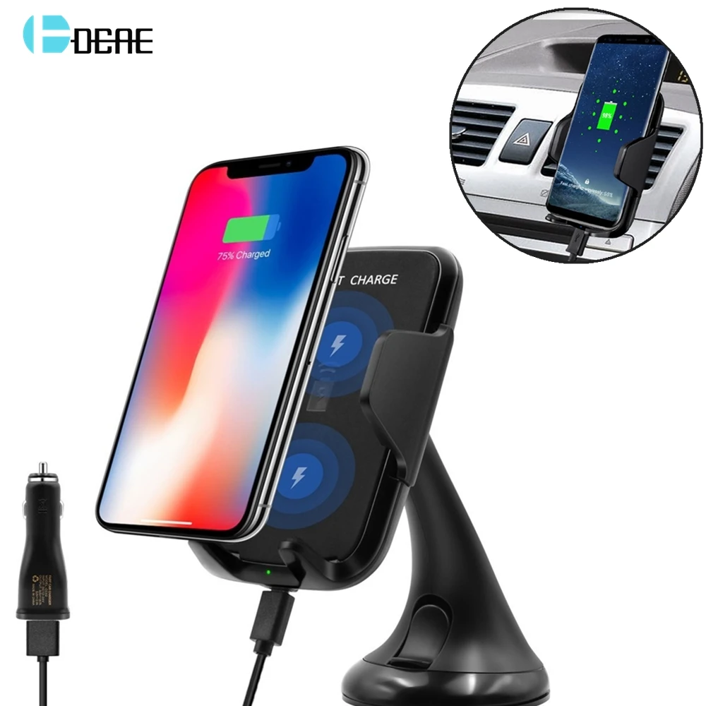 DCAE Automatic Wireless Car Charger Phone Holder 10W Fast Charging Qi Car Clamping Mount Air Vent For Samsung S10 S9 Note 10 9 8 
DCAE Automatic Wireless Car Charger Phone Holder 10W Fast Charging Qi Car Clamping Mount Air Vent For Samsung S10 S9 Note 10 9 8