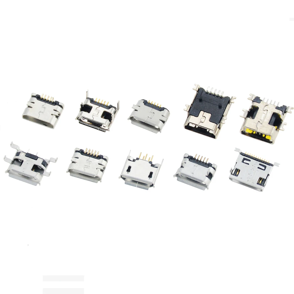50 шт./кор. 10 моделей каждый 5шт микро муфтовый стыковочный USB коннектор Usb разъем