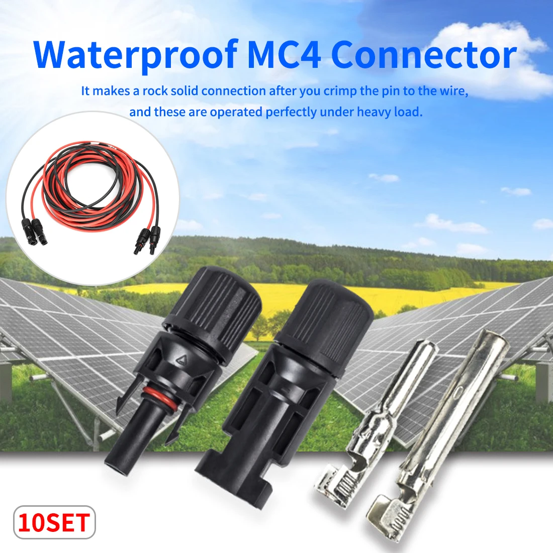 MC4 Solar Panel Connector used for Solar Cable 10Pairs x MC4 Connector Male and Female
MC4 Solar Panel Connector used for Solar Cable 10Pairs x MC4 Connector Male and Female