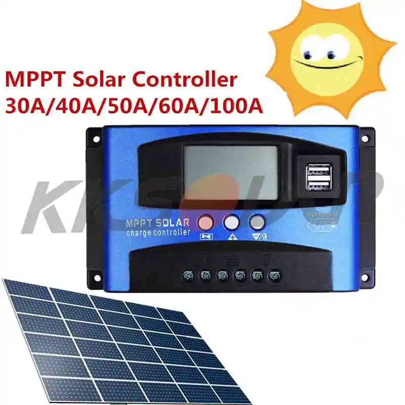 MPPT 30/40/50A/60A Solar Charge Controller Dual USB LCD Display 12V 24V Auto Solar Cell Panel Charger Regulator with L
MPPT 30/40/50A/60A Solar Charge Controller Dual USB LCD Display 12V 24V Auto Solar Cell Panel Charger Regulator with L