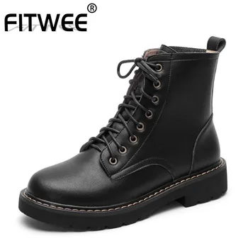 FITWEE Women Short Boots Real Leather Lace Up Woman Ankle Boots Fashion Casual Winter Autumn Shoes Woman Footwear Size 34-41
FITWEE Women Short Boots Real Leather Lace Up Woman Ankle Boots Fashion Casual Winter Autumn Shoes Woman Footwear Size 34-41