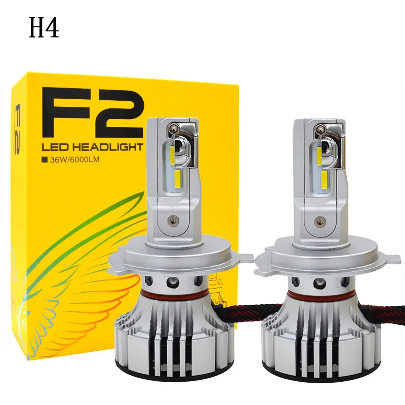 HIDLT 2020 New F2 Car LED Headlight H4 Auto Lamp Bulbs 72W 12000LM 6500K H7 H11 HB3 9005 HB4 9006 CSP Chips Turbo Fan LED Fog Light (2)
