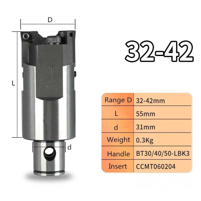 High precision RBH32-42-C Twin-bit Rough smooth Boring Head cutter used for deep holes, CCMT060204 insert, boring tool
High precision RBH32-42-C Twin-bit Rough smooth Boring Head cutter used for deep holes, CCMT060204 insert, boring tool
