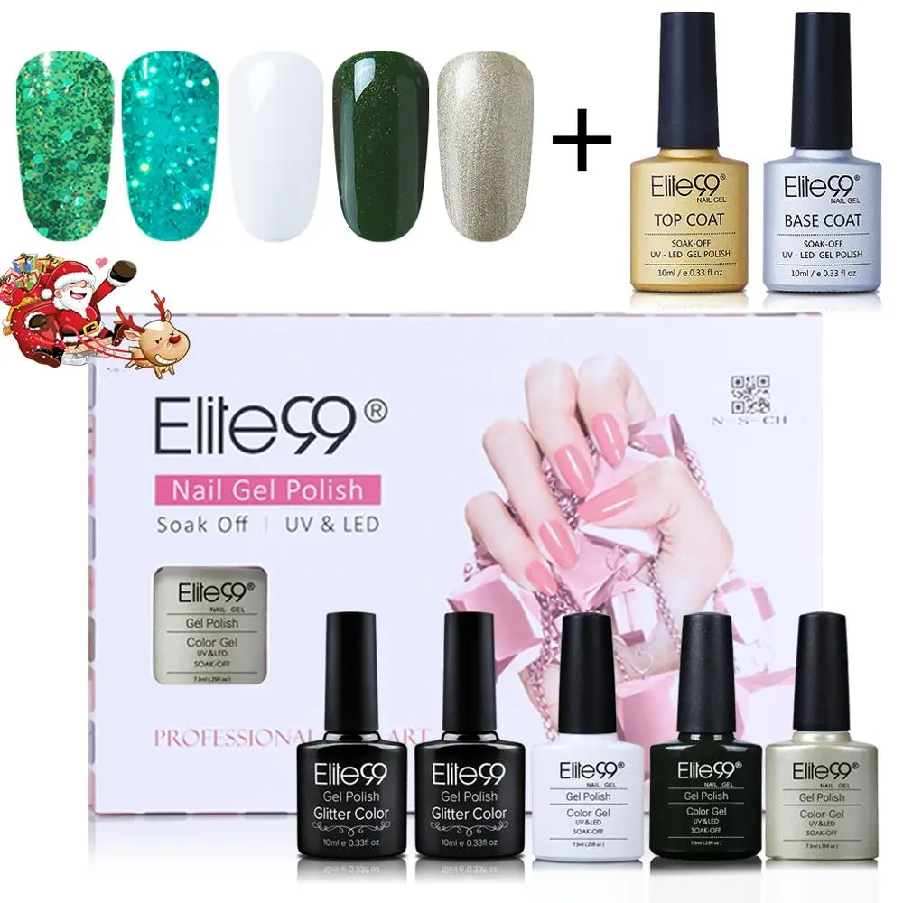 7 шт. подарочные наборы Elite99 флакон 3 мл чистый цвет Гель-лак Vernis усиленный праймер