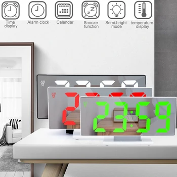 Digital Alarm Clock LED Mirror Clock Multifunction Snooze Display Time Night LCD Light Table Desktop USB Cable Digital Clock
Digital Alarm Clock LED Mirror Clock Multifunction Snooze Display Time Night LCD Light Table Desktop USB Cable Digital Clock