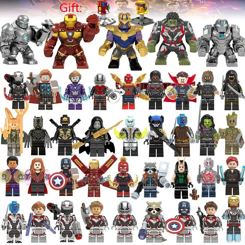 41Pcs/lot Super Heroes Building Blocks lEGOED Marvel Avengers 4 Captain Wasp figures Hulk Spiderman Iron Man Thanos Endgame Toys
41Pcs/lot Super Heroes Building Blocks lEGOED Marvel Avengers 4 Captain Wasp figures Hulk Spiderman Iron Man Thanos Endgame Toys
