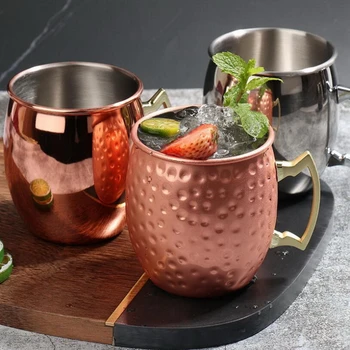 Cocktail Glass Moscow Mule Cup 304 Stainless Steel Copper Plated Hammer Point Cup Light Body Wine Glass 530ML
Cocktail Glass Moscow Mule Cup 304 Stainless Steel Copper Plated Hammer Point Cup Light Body Wine Glass 530ML