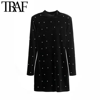 TRAF Women Vintage Chic Pearl Beading Velvet Sheath Mini Dress Fashion Long Sleeve Party Female Dresses Casual Vestidos Mujer
TRAF Women Vintage Chic Pearl Beading Velvet Sheath Mini Dress Fashion Long Sleeve Party Female Dresses Casual Vestidos Mujer