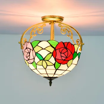 30cm European-Style Retro Two-Color Rose Multi-Color Glass Restaurant Bedroom Corridor Bathroom Glass Semi-Ceiling Lamp
30cm European-Style Retro Two-Color Rose Multi-Color Glass Restaurant Bedroom Corridor Bathroom Glass Semi-Ceiling Lamp