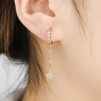 925 Sterling Silver Star Hoop Earrings Fashion Korean Star Hoop Earrings Tassel Shiny Crystal Earring for Women Jewelry Gift
925 Sterling Silver Star Hoop Earrings Fashion Korean Star Hoop Earrings Tassel Shiny Crystal Earring for Women Jewelry Gift