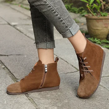 Johnature Genuine Leather Platform Boots Retro Women Shoes 2020 New Winter Handmade Zip Round Toe Flat With Sewing Ankle Boots
Johnature Genuine Leather Platform Boots Retro Women Shoes 2020 New Winter Handmade Zip Round Toe Flat With Sewing Ankle Boots