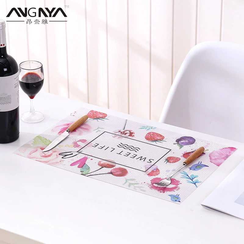 ANGNYA Fruit Printing Placemat Heat-Resistant Rectangular Vinyl Dining Table Mat 45X30cm Washable Non-slip Coaster Plant Style
ANGNYA Fruit Printing Placemat Heat-Resistant Rectangular Vinyl Dining Table Mat 45X30cm Washable Non-slip Coaster Plant Style