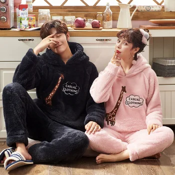Unisex Adult Couple Pajamas Men Winter Velvet Sleepwear 2 pieces Warm Flannel Women Pajamas set Animal Cartoon Cute Home Clothes 
Unisex Adult Couple Pajamas Men Winter Velvet Sleepwear 2 pieces Warm Flannel Women Pajamas set Animal Cartoon Cute Home Clothes