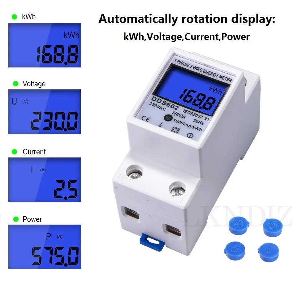 Din Rail LCD Digital Backlight Single Phase Energy Meter Power Consumption Meter Wattmeter Electronic AC 220V/230V 80A 50HZ/60HZ
Din Rail LCD Digital Backlight Single Phase Energy Meter Power Consumption Meter Wattmeter Electronic AC 220V/230V 80A 50HZ/60HZ