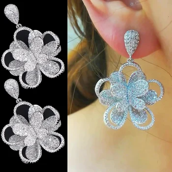 Vintage Design Large Party Flowers Drop Earring Jewelry Cubic Zirconia Fashion Jewelry boucle d'oreille femme New 2019 Jewelry
Vintage Design Large Party Flowers Drop Earring Jewelry Cubic Zirconia Fashion Jewelry boucle d'oreille femme New 2019 Jewelry