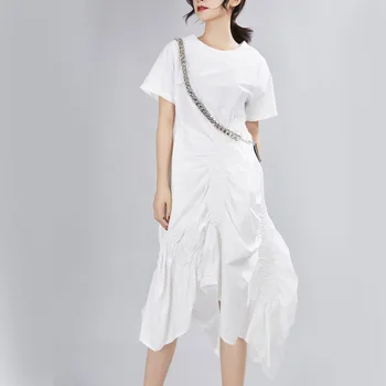 Dress Summer 2020 Net Red Irregular Temperament Mid-Length round Neck over the Knee Loose Pleated Skirt 1112
Dress Summer 2020 Net Red Irregular Temperament Mid-Length round Neck over the Knee Loose Pleated Skirt 1112