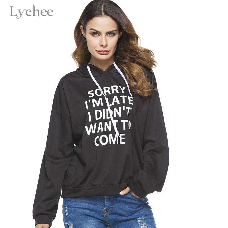 Lychee Harajuku Letter Print Women Hoodies Long Sleeve Lady Hooded Sweatshirt Tracksuit Color Block Pullovers Sweatshirts 
Lychee Harajuku Letter Print Women Hoodies Long Sleeve Lady Hooded Sweatshirt Tracksuit Color Block Pullovers Sweatshirts