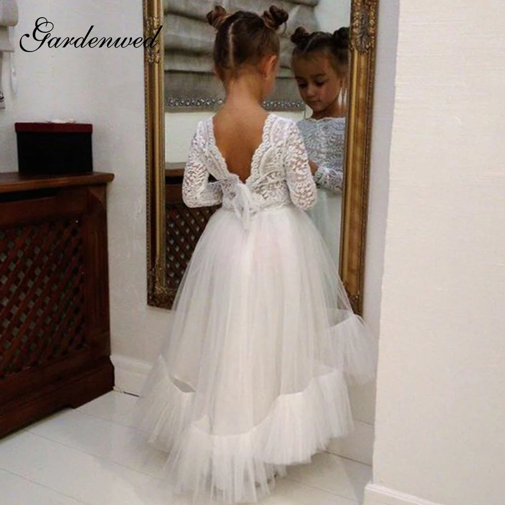 Gardenwed A-line Ivory Backless Flower Girl Dresses Tulle Lace Appliques Prom Dress Kid Lace Sleeves Ball Gown,Celebrity Dresses
Gardenwed A-line Ivory Backless Flower Girl Dresses Tulle Lace Appliques Prom Dress Kid Lace Sleeves Ball Gown,Celebrity Dresses