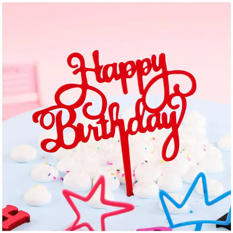 ornaments card instert happy birthday party decorative flag cake