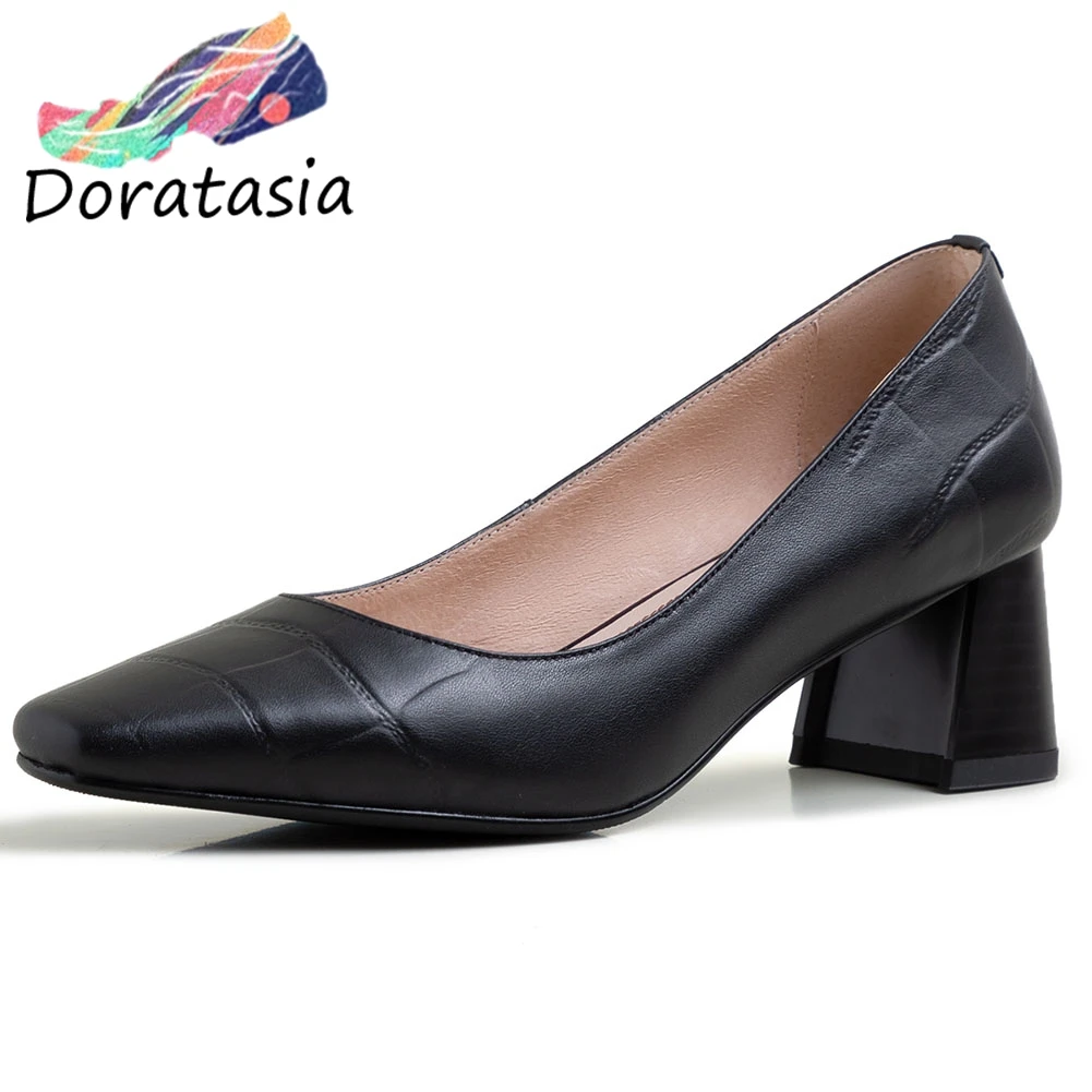 DORATASIA Spring Concise Office Genuine Leather Pumps Elegant Solid Shallow Pumps Women High Hoof Heels Ol Shoes Woman
DORATASIA Spring Concise Office Genuine Leather Pumps Elegant Solid Shallow Pumps Women High Hoof Heels Ol Shoes Woman