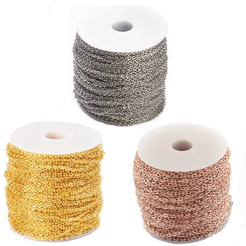 100m/Roll 3mm 4mm Unwelded Iron Cable Chains with Spool for Jewelry Making DIY Bracelet Necklace Finding Golden Silver Color
100m/Roll 3mm 4mm Unwelded Iron Cable Chains with Spool for Jewelry Making DIY Bracelet Necklace Finding Golden Silver Color