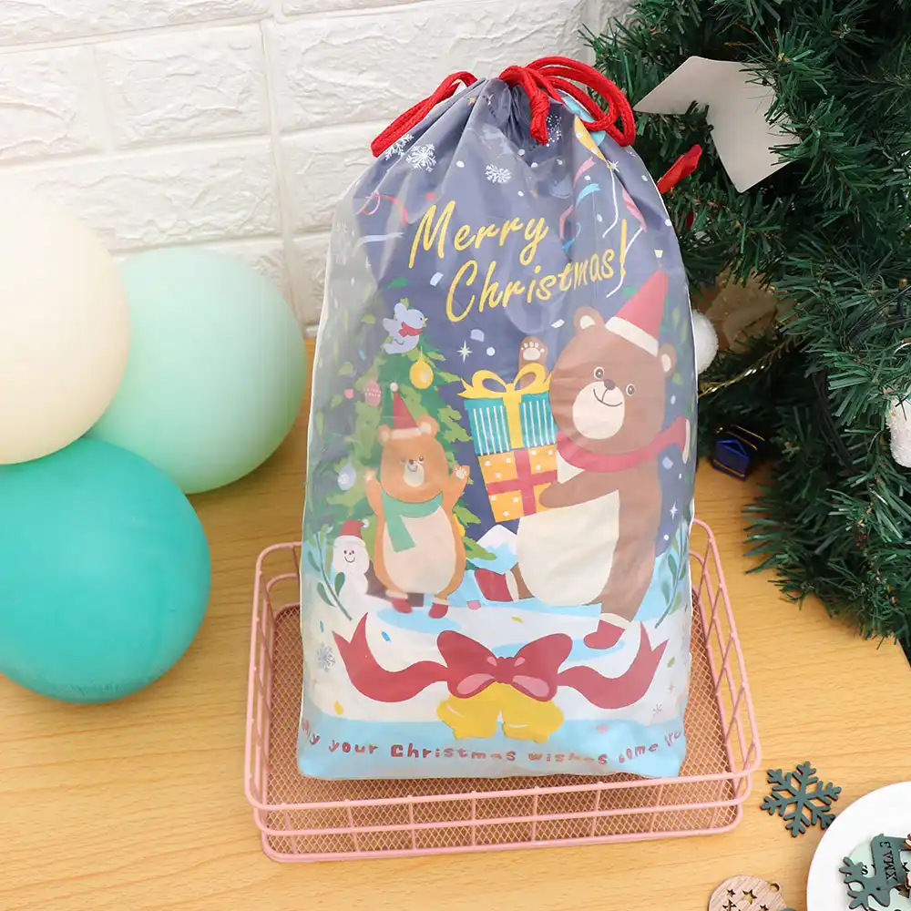 1pcs merry christmas bags party cookies packing double layer