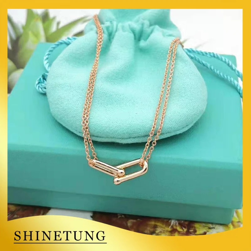 1: 1 Original Model S925 Sterling Silver Necklace Fashion Rose Gold Color U-Shape Pendant Necklace Ladies Jewelry Birthday Gift
1: 1 Original Model S925 Sterling Silver Necklace Fashion Rose Gold Color U-Shape Pendant Necklace Ladies Jewelry Birthday Gift