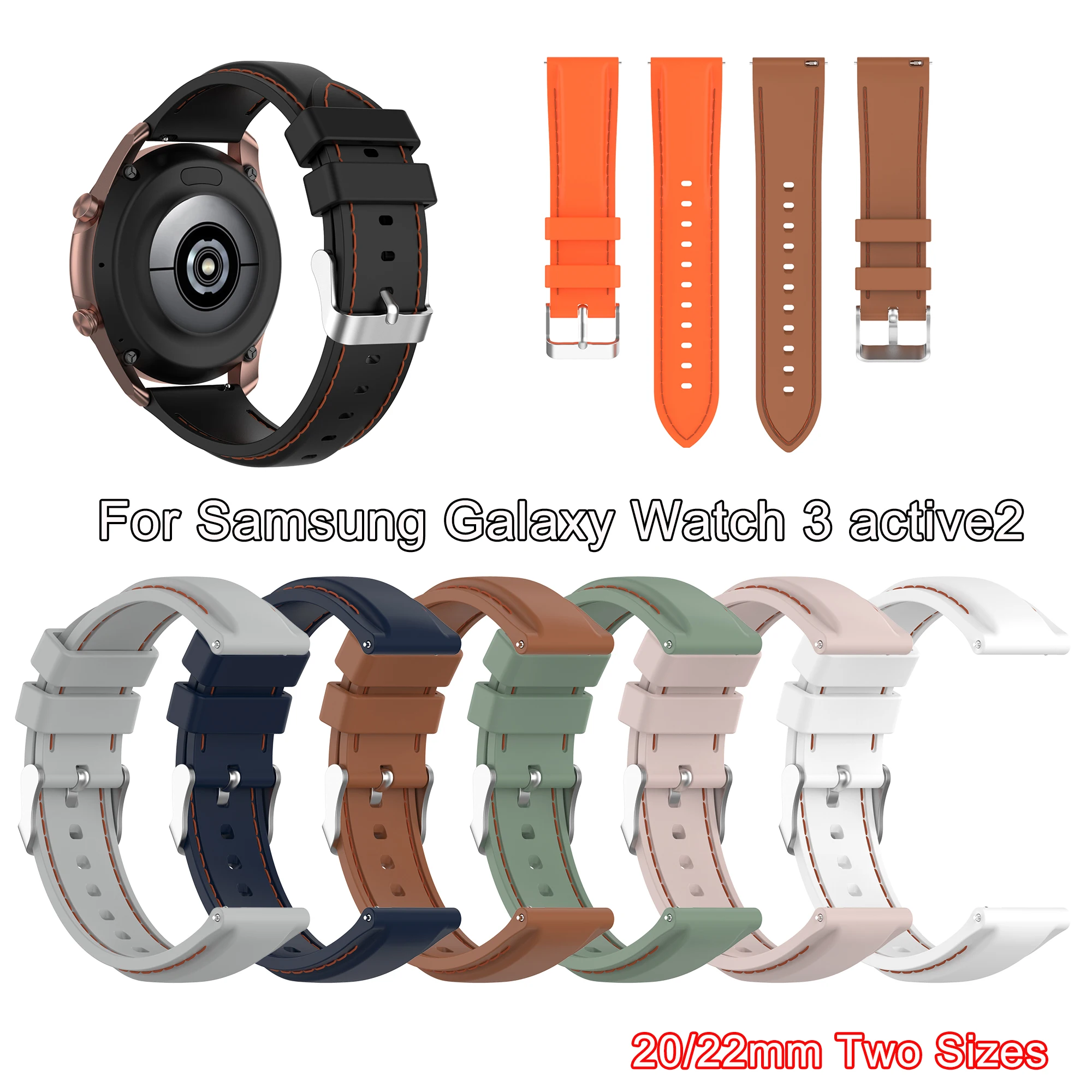 Ремешок силиконовый для часов мягкий спортивный браслет Samsung Galaxy Watch 3 active2 Gear S3