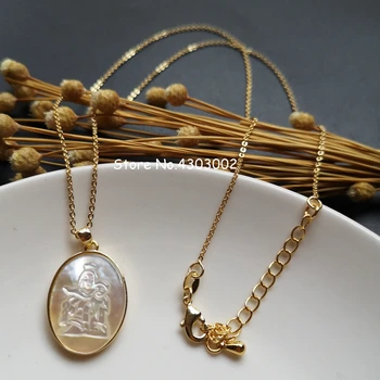 10pcs/lot Natural lady of Mount Carmel Mother of Pearl Shell Necklace for women & Gift Lady with baby Mother Pearl Necklace
10pcs/lot Natural lady of Mount Carmel Mother of Pearl Shell Necklace for women & Gift Lady with baby Mother Pearl Necklace