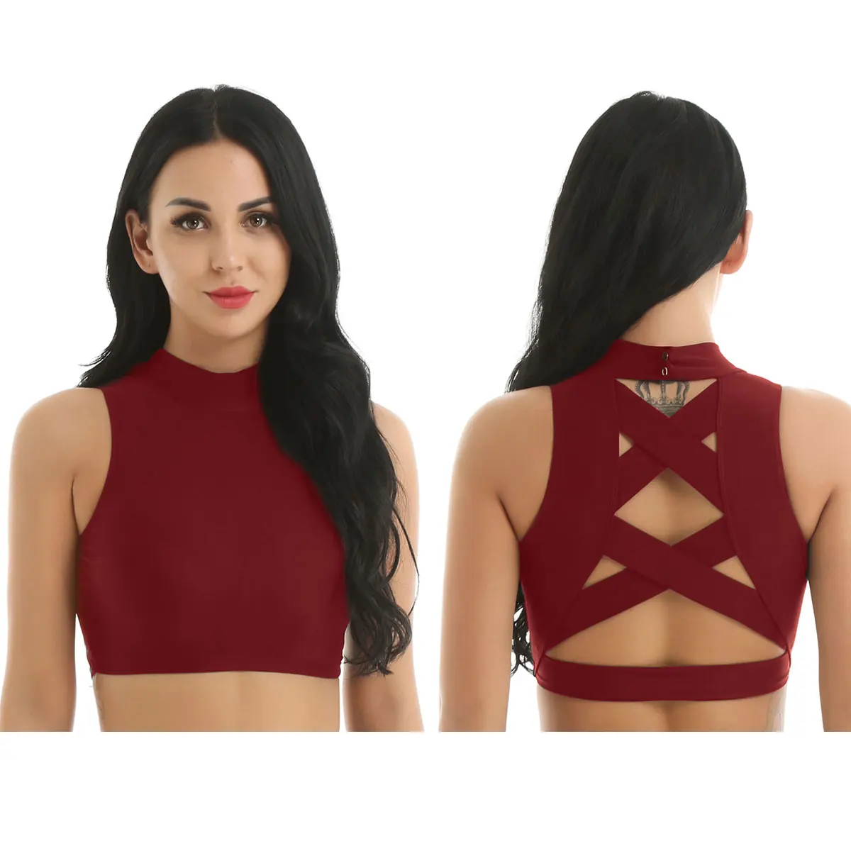 Women Sleeveless Cross Strappy Back Tank Top Workout Sports Dancewear Gymnastics Ballet Crop Top Stage Performance Dance Costume
Women Sleeveless Cross Strappy Back Tank Top Workout Sports Dancewear Gymnastics Ballet Crop Top Stage Performance Dance Costume
