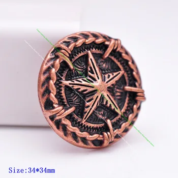 10PC 33mm VINTAGE COPPER WESTERN TEXAS STAR BARBED WIRE HORSE RODEO SADDLE TACK REPLACE LEATHERCRAFT BELT CONCHO
10PC 33mm VINTAGE COPPER WESTERN TEXAS STAR BARBED WIRE HORSE RODEO SADDLE TACK REPLACE LEATHERCRAFT BELT CONCHO